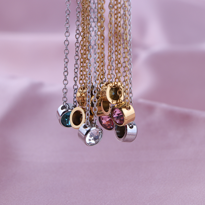 สแตนเลส 12 Birthstones จี้สร้อ - Birth Flower Necklace บทวิจารณ์และราคา