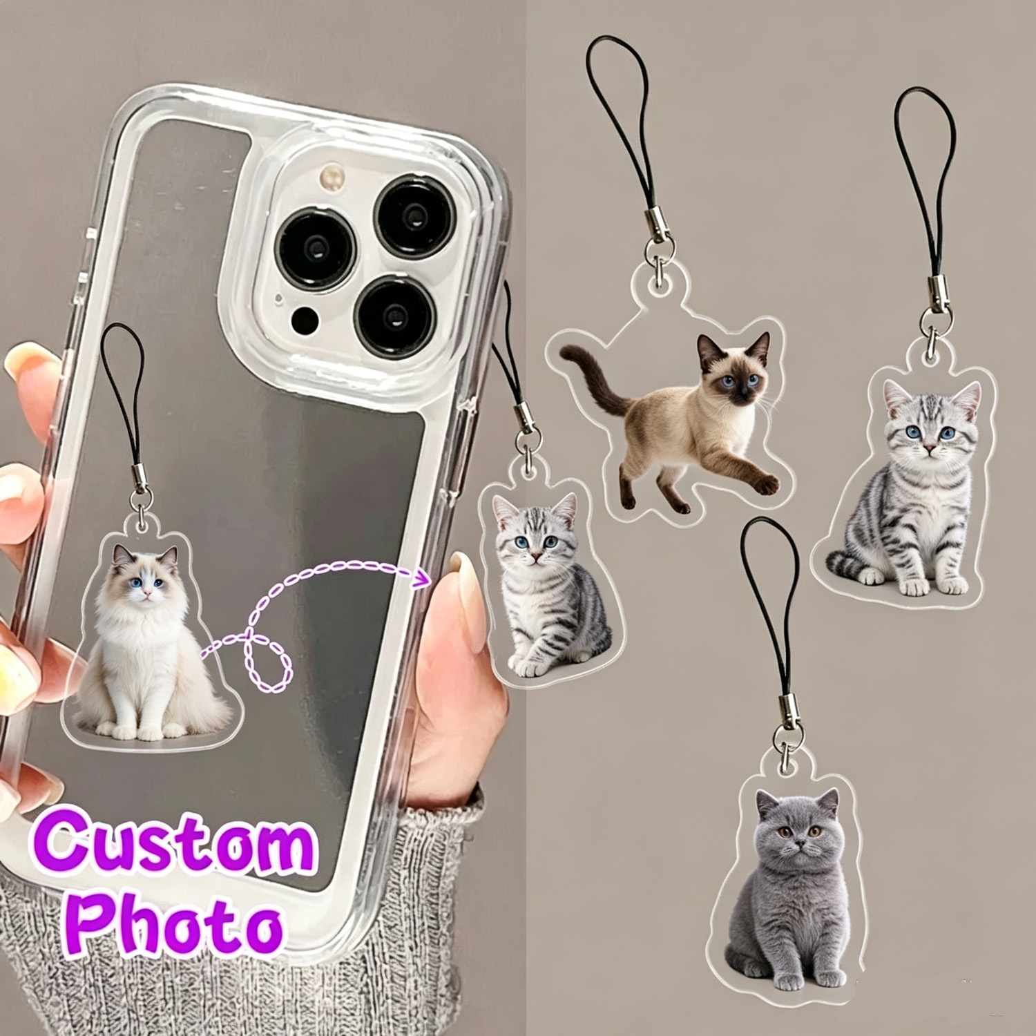 จี้โทรศัพท์รูปสัตว์เลี้ยงสั่งท - Pet Portrait Custom บทวิจารณ์และราคา