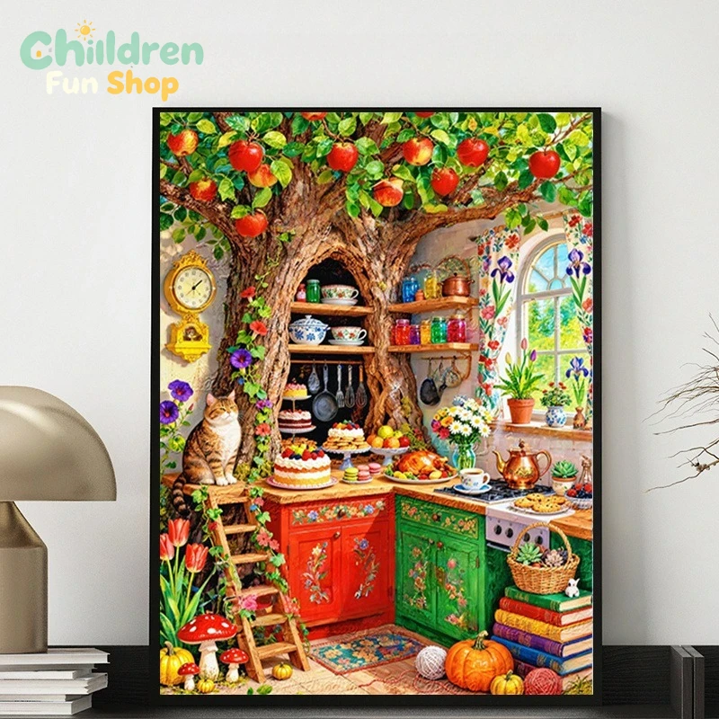 ครัวในตัวต้นไม้แสนน่ารัก พร้อม - Photo Mosaic Print บทวิจารณ์และราคา